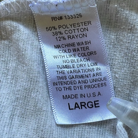 Original Retro Brand NOTRE DAME V neck Gray Tee Size L Distressed Space Dyed - Picture 2 of 9